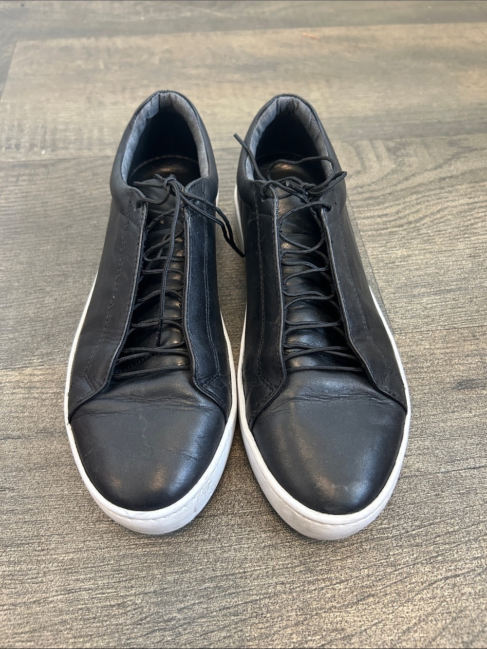 Vagabond Black Leather Low-Top Sneakers with White Sole